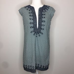 Calypso St. Barth Blue Ro Caftan Print Bead Dress